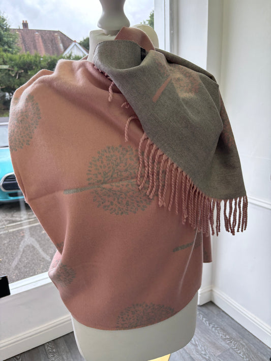 Pale Pink and grey designer style scarf