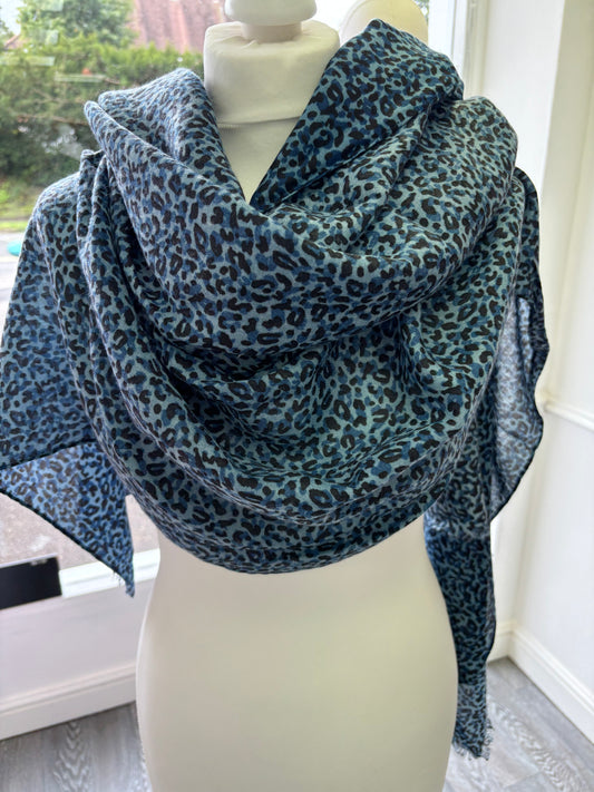 Blue animal print Scarf