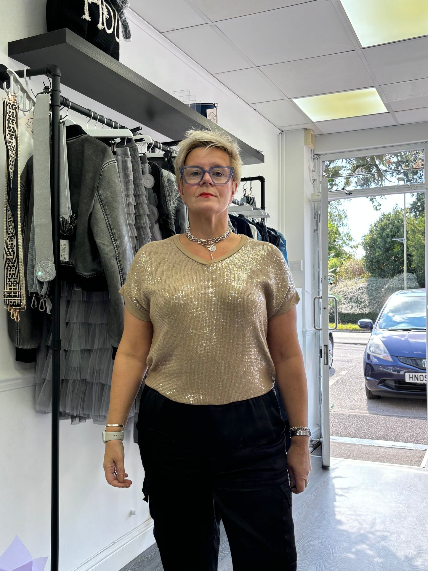 Gold Sequin Top