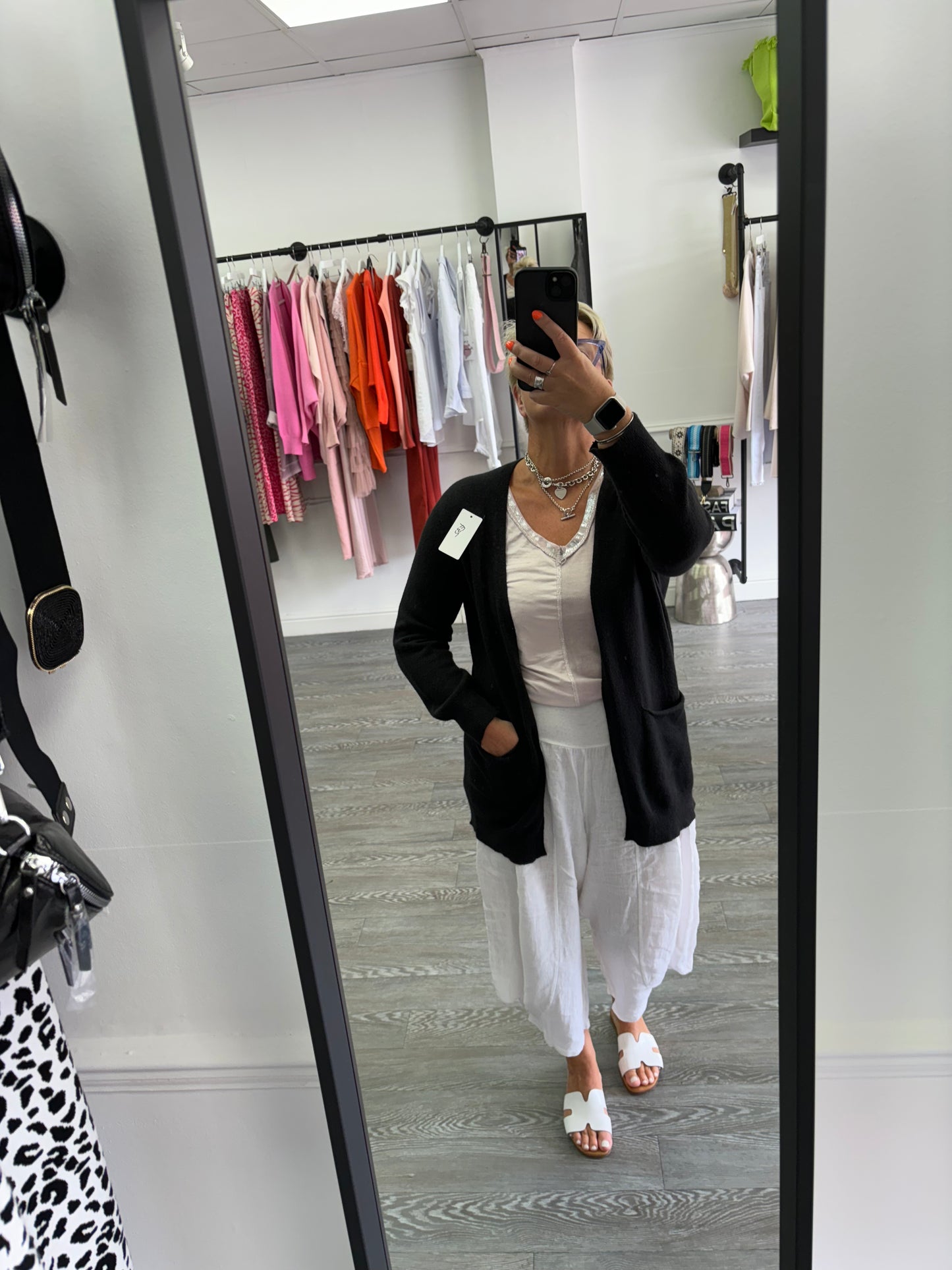 Black mid length Cardigan