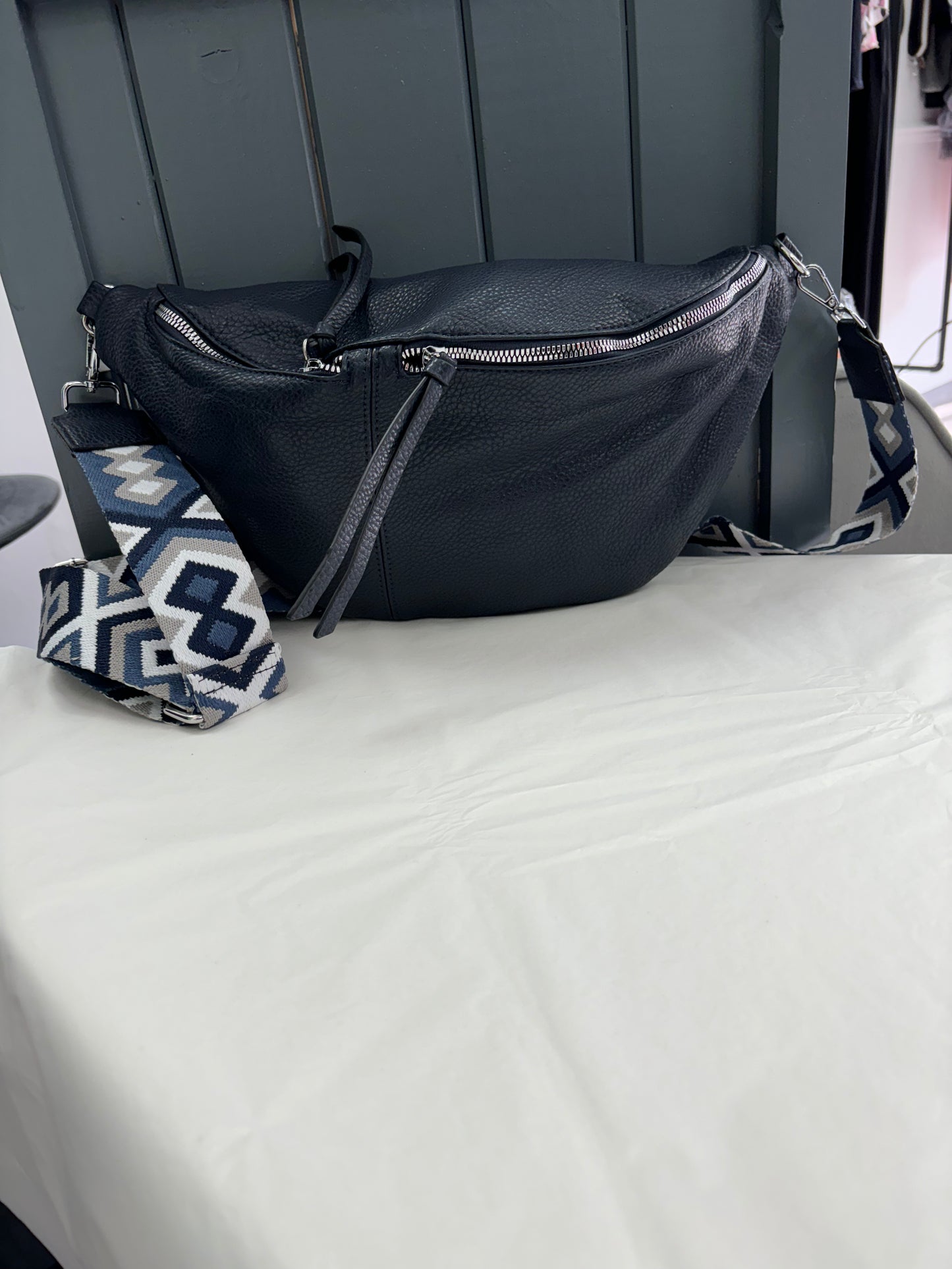 Large Navy Sling Bag