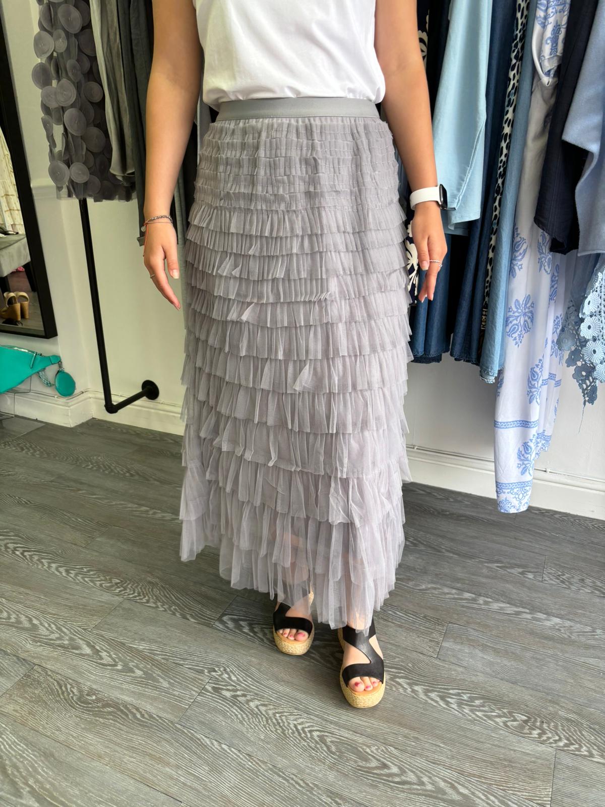 light grey Layered Tulle skirt - light grey