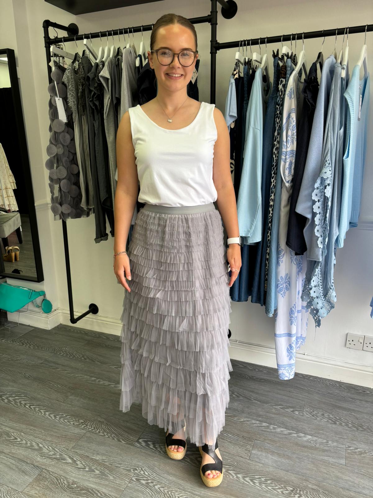 light grey Layered Tulle skirt - light grey