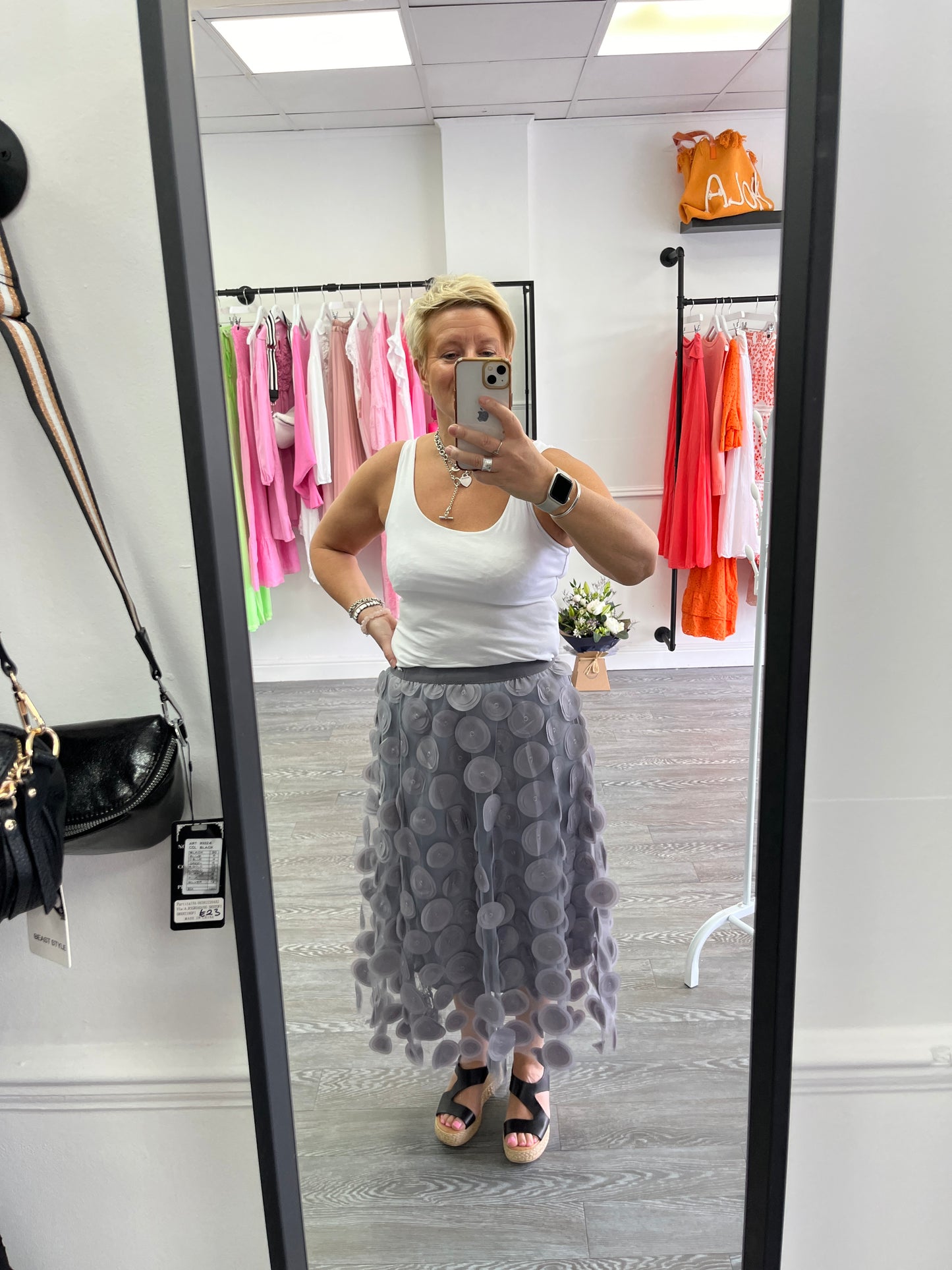 Tulle Disc Skirt - Grey