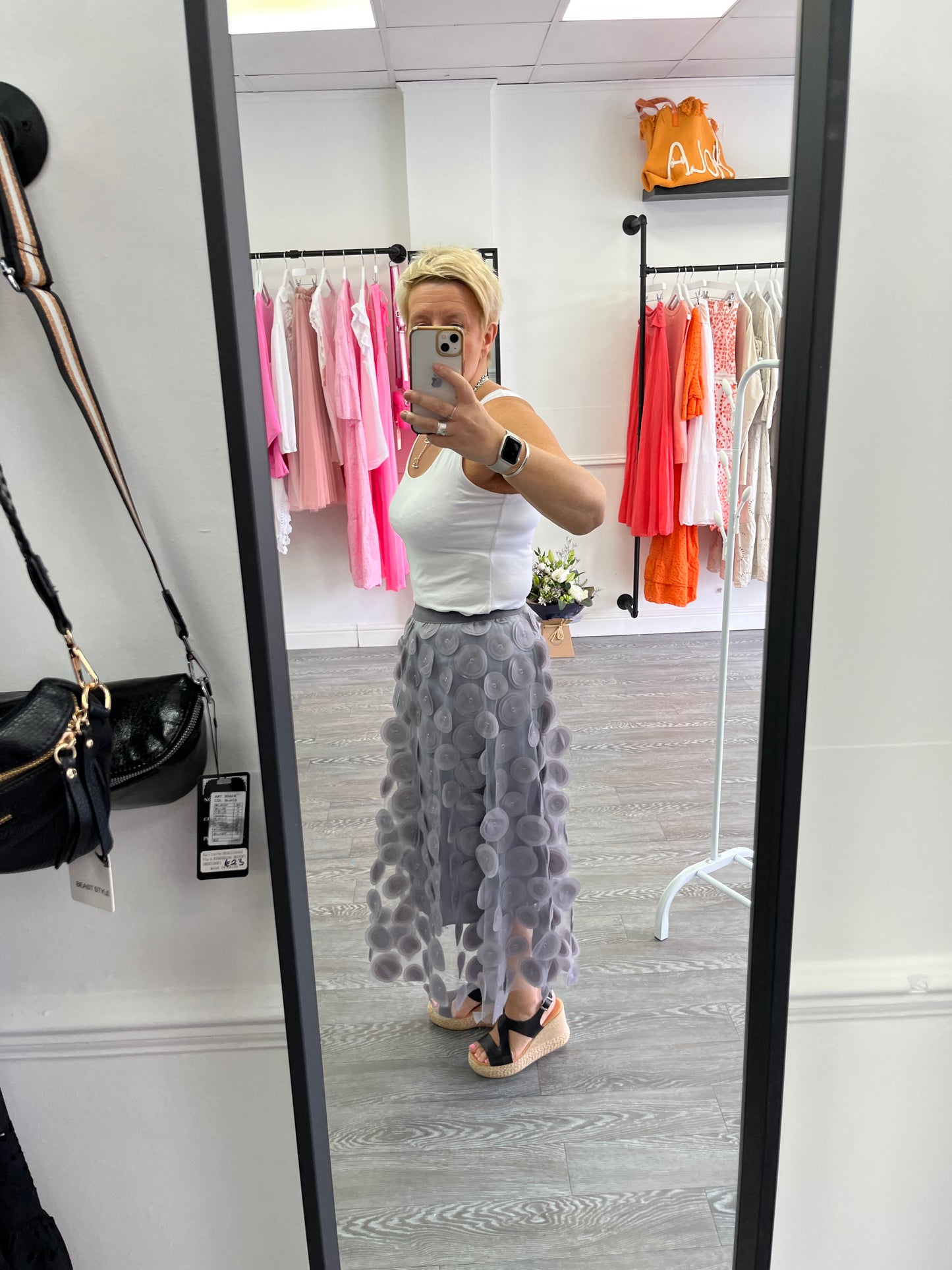 Tulle Disc Skirt - Grey