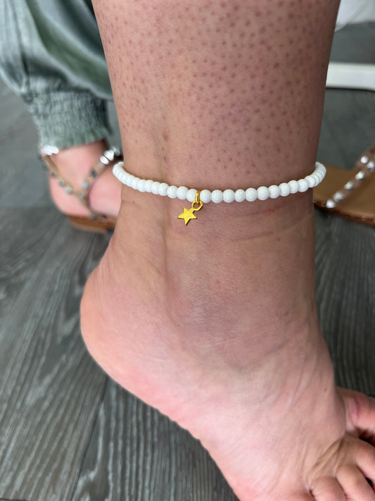 White Ankle Bracelet