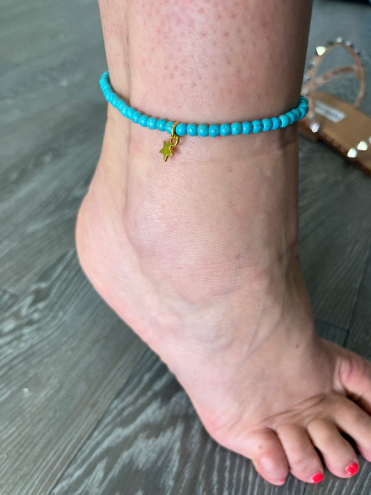 Aqua Ankle Bracelet