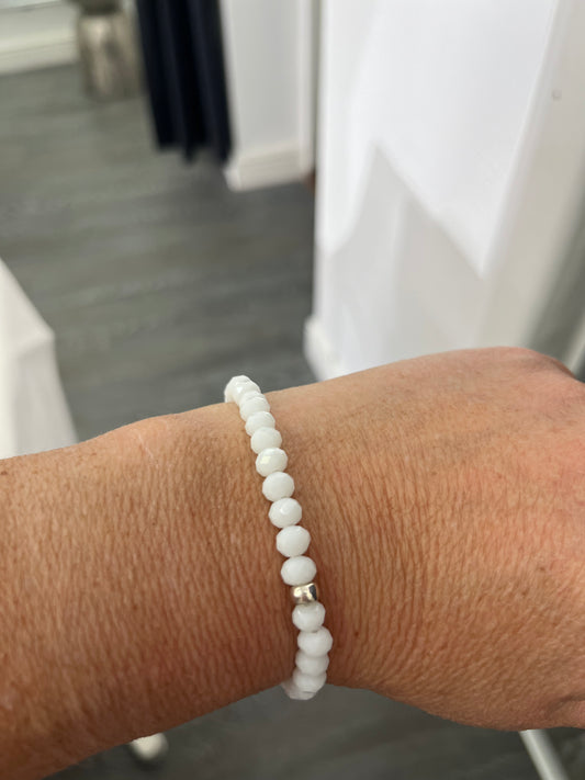 White Beanie Bracelet