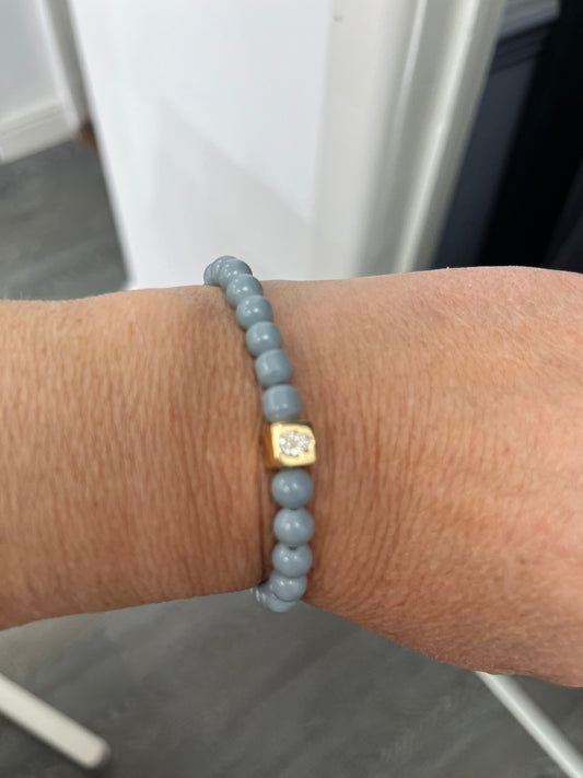 Square Grey Beanie Bracelet